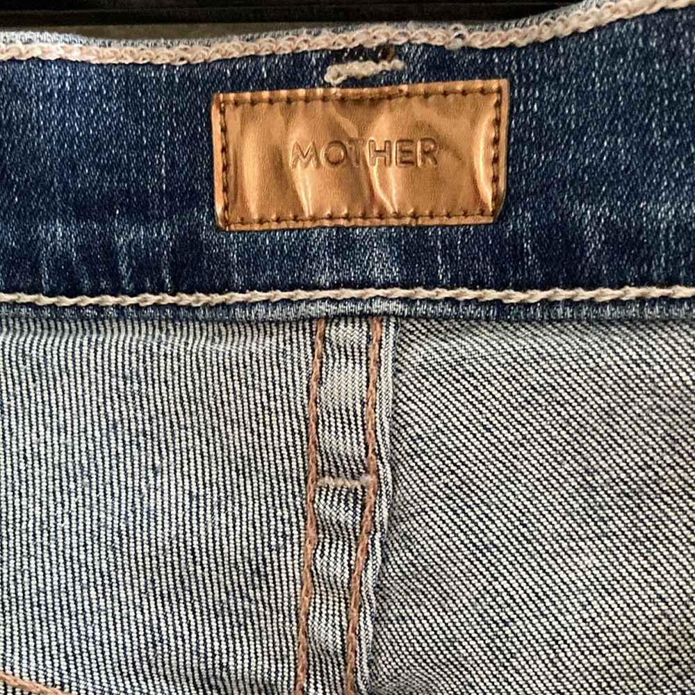 MOTHER DENIM/ The Stunner Zip Ankle Step Fray/ Walking On Coals/ Stretch Denim - Picture 4 of 16